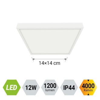   Emithor 27016 Lenys 14x14x2,5cm, 1200lm, 4000K, IP44 mennyezeti lámpa