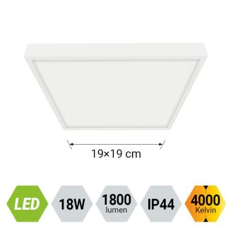   Emithor 27017 Lenys 19x19x2,5cm, 1800lm, 4000K, IP44 mennyezeti lámpa