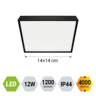   Emithor 27024 Lenys 14x14x2,5cm, 1200lm, 4000K, IP44 mennyezeti lámpa