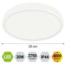 Emithor 49051 Lenys  28x2,5cm, 3420lm, 4000K, IP44, fürdőszobai mennyezeti lámpa