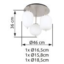 Globo 15345-3DNO Blacky 3xE14 mennyezeti lámpa