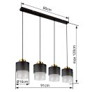 Globo 15709-4H Olga 4xE27 függeszték