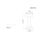 Globo 58447S Angelika akkumulátoros, érintőkapcsolós, dimm, 2700/4000/6500K dekor asztali lámpa