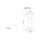 Globo 58447W Angelika akkumulátoros, érintőkapcsolós, dimm, 2700/4000/6500K dekor asztali lámpa