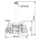 Globo 64133-8 Danna 8xG9, üveg kristályos csillár
