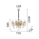 Ideal Lux 087764 Negresco csillár