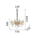 Ideal Lux 087764 Negresco csillár