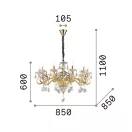 Ideal Lux 087771 Negresco csillár