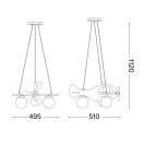 Ideal Lux 136318 Avion gyerek szobába illő függeszték