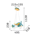 Ideal Lux 136325 Avion gyerek szobába illő függeszték