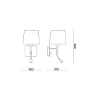 Ideal Lux 158242 Nordik fali lámpa olvasókarral