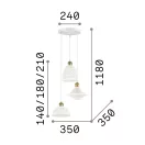 Ideal Lux 206875 Lugano függeszték