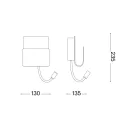 Ideal Lux 237930 Probe fali lámpa olvasókarral