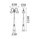 Ideal Lux 246840 Cima kültéri kandeláber