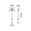 Ideal Lux 246840 Cima kültéri kandeláber