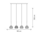 Klausen Unique 114002 Nest 90x130cm, 4xE14 függesztett lámpa