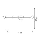 Klausen Unique 141006 Whistle 71x12cm, 380lm, 3000K fali lámpa