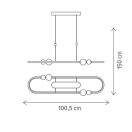 Klausen Unique 142038 Juniper 100,5x150cm, távirányítós, dimm. 2820lm, 3000K függesztett lámpa