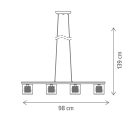 Klausen Unique 142067 Klass 98x139cm, 4xG9 függesztett lámpa
