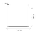 Klausen Unique 142069 Vizio 120x150cm, beépíthető mennyezetrózsás, 1840lm, 4000K függesztett lámpa