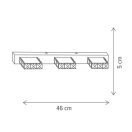 Klausen 146000 Romance 46x5x11,5cm, 690lm, 4000K fali lámpa