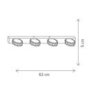 Klausen 146003 Champagne 62x5x11,5cm, 780lm, 4000K fali lámpa