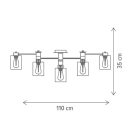 Klausen KL100034 Arrow 110x44x35cm, 7xE27 mennyezeti lámpa