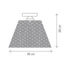 Klausen KL100047 Hexa 35x28cm, 1xE27 mennyezeti lámpa