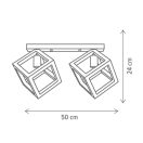 Klausen KL100051 Rhombus 50x22x24cm, 2xE27 mennyezeti lámpa