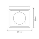 Klausen KL100054 Fence 25x25x28cm, 1xE27 mennyezeti lámpa