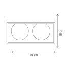 Klausen KL100055 Fence 40x21x18cm, 2xE27 mennyezeti lámpa