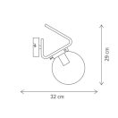 Klausen KL101032 Kinja 29x15x32cm, 1xE14 fali lámpa