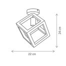 Klausen KL101050 Rhombus 22x22x24cm, 1xE27 mennyezeti lámpa