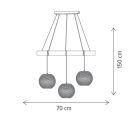 Klausen KL103012 Matroz 70x20x150cm, 3xE27 függesztett lámpa