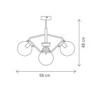Klausen KL103015 Kinja 56x48cm, 3xE14 függesztett lámpa