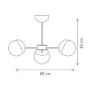Klausen KL103017 Globe 65x42cm, 3xE14 mennyezeti lámpa
