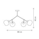 Klausen KL104008 Flavor 45x80x42cm, 4xE27 mennyezeti lámpa