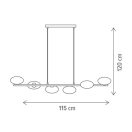 Klausen KL106012 Dreamy 115x22x120cm, 6xG9 függesztett lámpa