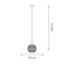 Klausen KL111105 Matroz 20x120cm, 1xE27 függesztett lámpa