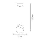 Klausen KL111115 Globe 14x100cm, 1xE14 függesztett lámpa