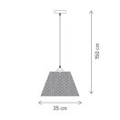 Klausen KL111120 Hexa 35x15x150cm, 1xE27 függesztett lámpa