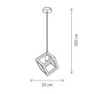 Klausen KL111125 Rhombus 22x22x120cm, 1xE27 függesztett lámpa