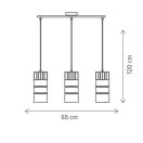 Klausen KL113010 Ideal 65x12x120cm, 3xE27 függesztett lámpa