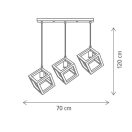 Klausen KL113015 Rhombus 70x22x120cm, 3xE27 függesztett lámpa