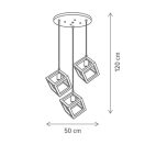 Klausen KL113016 Rhombus 50x120cm, 3xE27 függesztett lámpa