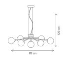 Klausen KL117000 Helia 85x120cm, 7xG9 függesztett lámpa