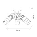 Klausen KL140000 Ideal 39x20cm, 3xE14 mennyezeti lámpa