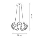 Klausen KL142048 Winding 52x120cm, 4100lm, 4000K, dimm, távirányítós függesztett lámpa