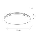 Klausen KL151010 Full d33cm, 2500lm, 3000/4000/5000K, IP54 mennyezeti lámpa