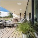 Klausen KL151013 Plump d28cm, 1500lm, 4000K, IP54, szenzoros mennyezeti lámpa